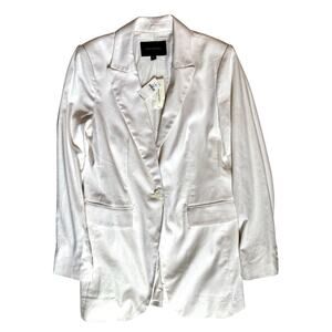 Banana Republic NWT White Linen Blazer Oversized Look Size 6 MSRP $160 AS IS